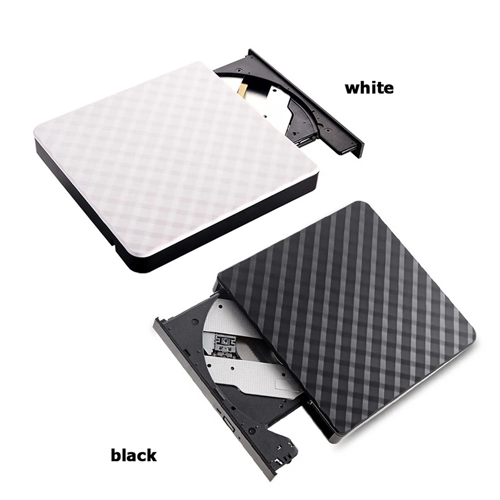 휴대용 노트북 광학 드라이브, 범용 USB 3.0, 외장 DVD 버너 CD/DVD ROM CD RW 플레이어, 녹음기 화이트