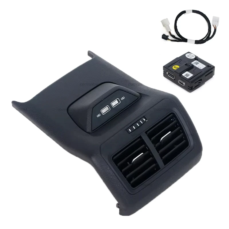 Rear Trim Frame A/C Air Vent Outlet Center Armrest With USB C Type-C for VW Golf 7 MK7 2013 2014 2015-5GG 864 298B 82V