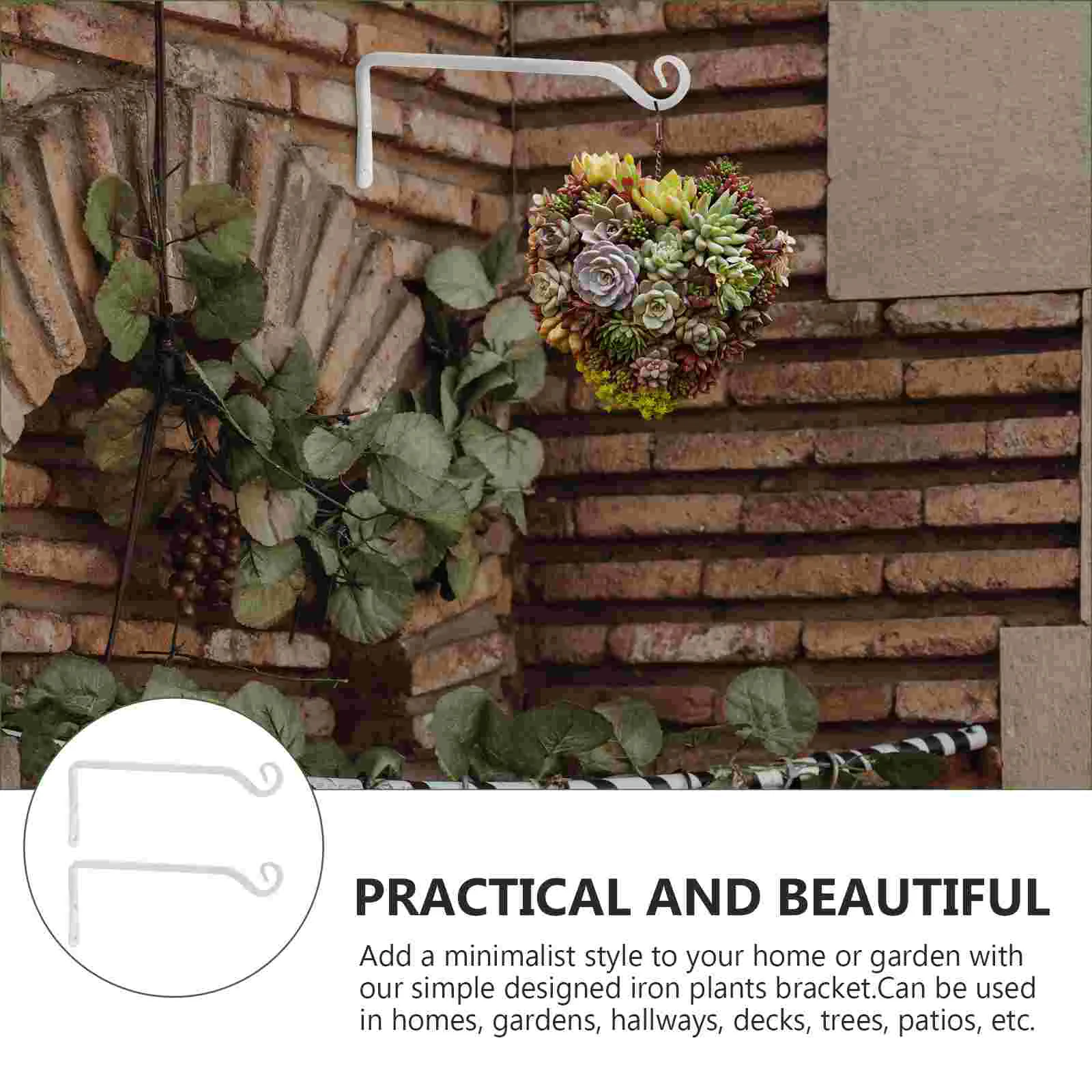 2 Pcs Holders Flower Pot Hook Plant Hangers for Plants Outdoor Bracket Hanging Basket