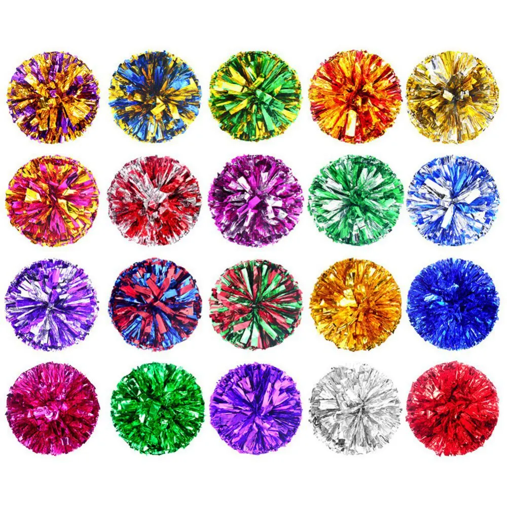 Cheerleading Pompoms Cheer Poms Team Accessories for Soccer Basketball Baseball for Sports Party Dance with Baton Handle