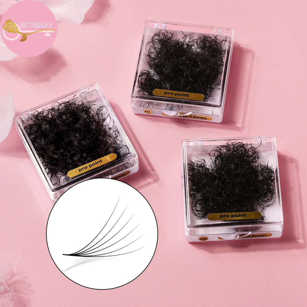 0.07 Spessore 500/1000 Ventole Slim Stretto Stelo Affilato Premade Volume Lash Fan Sciolti Promade Sottile Base A Punta Premade Ciglia