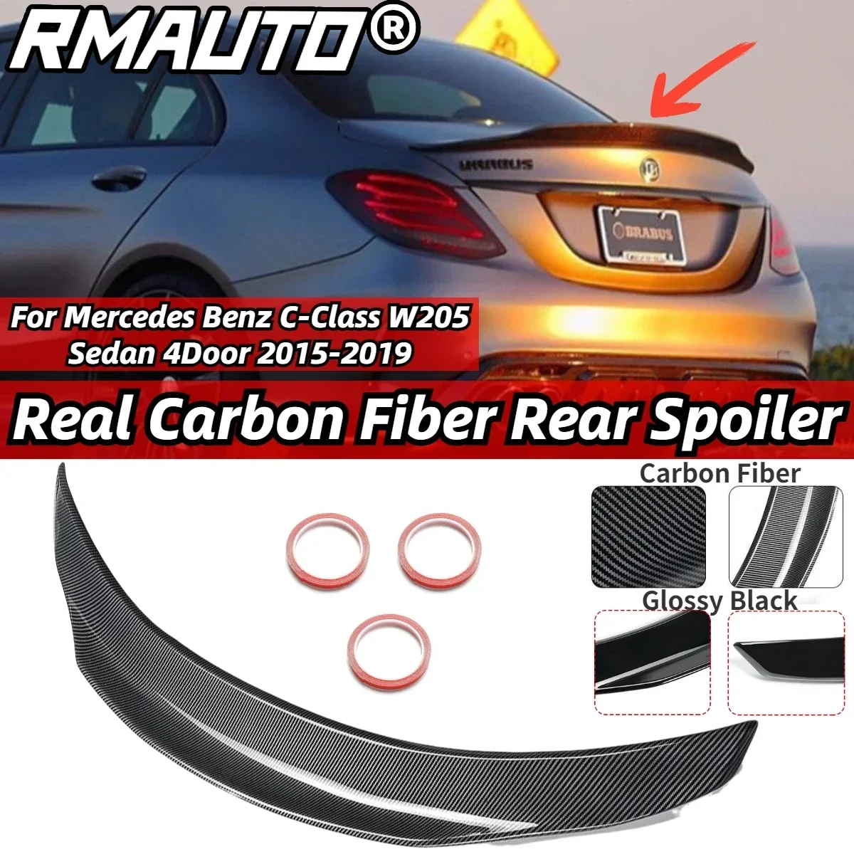 

RMAUTO карбоновое волокно, модель Mercedes Benz C-Class W205 седан, 4 двери, 2015-2019, автомобильные аксессуары, комплект кузова