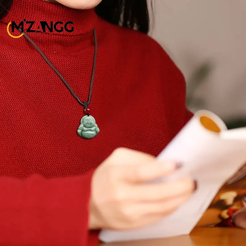 Natural A Goods Jadeite Pendant Bean Seed Buddha Jade Pendant Charm High Jewelry Lucky Amulet Men and Women Holiday Gift pendant necklace silver pendant jasper pendant gold scarab pendant