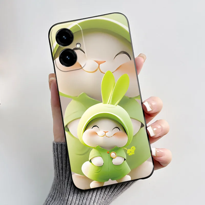 Elegant Black Phone Case with Golden Flower Pattern - Anti-Scratch Soft Casing