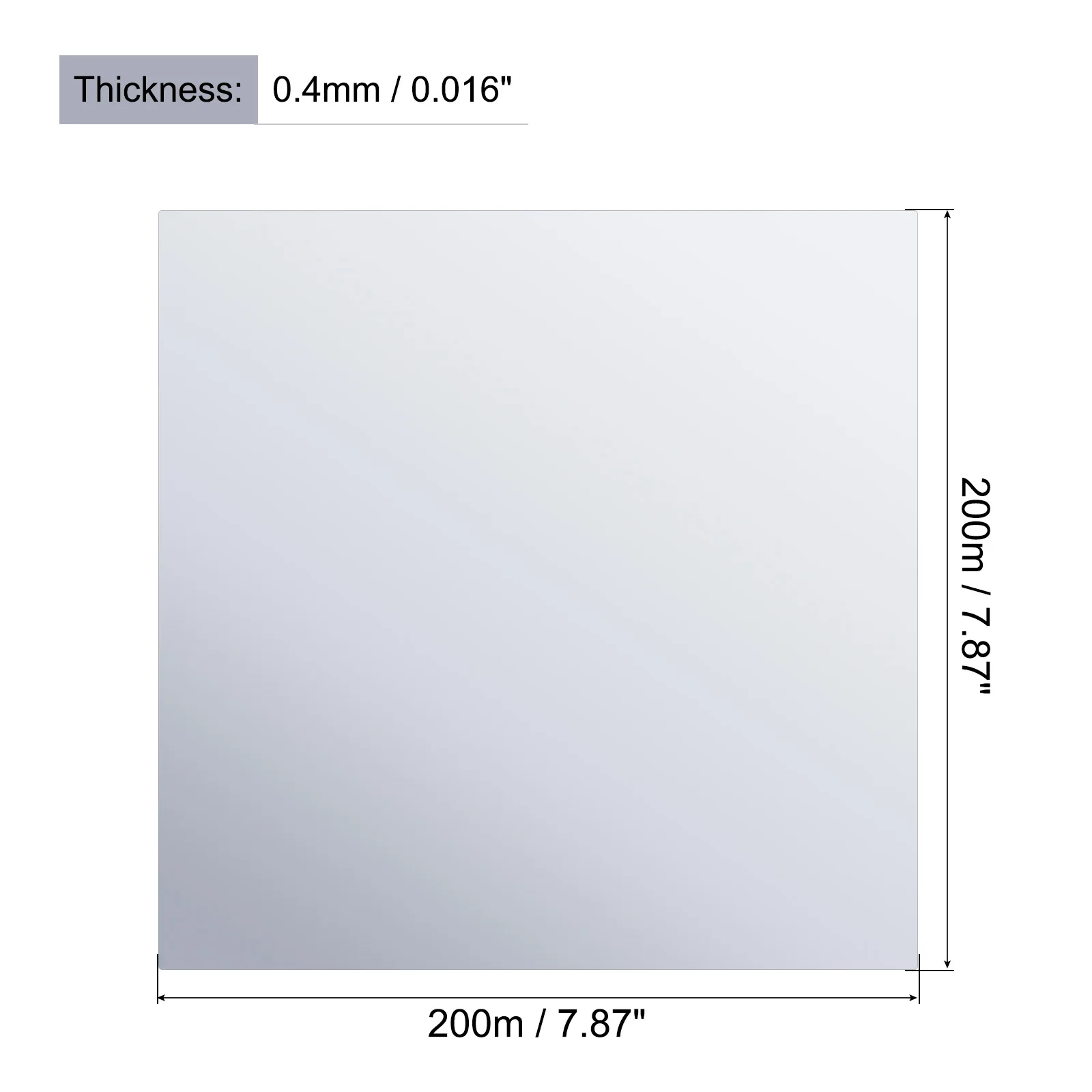 Uxcell 10Pcs Flexible Mirror Sheet 200mm x 200mm x 0.4mm Self Adhesive Wall Sticker