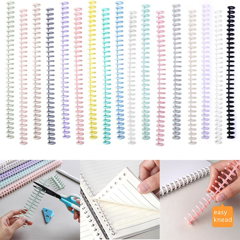 

30 Holes Loose-leaf Plastic Binding Ring Spring Spiral Rings Binder Strip For A4 Paper Notebook Stationery Office Supplies