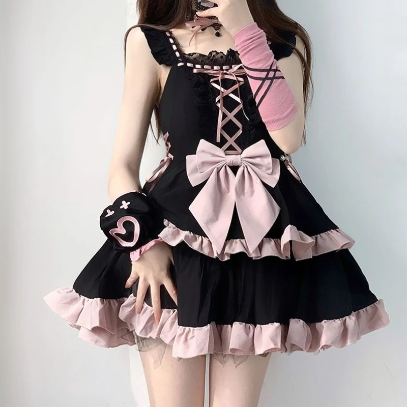 Pink Idol Clothing Cosplay Sexy Maid Costume Lolita Ballet Lace Skirt Short Dresses
