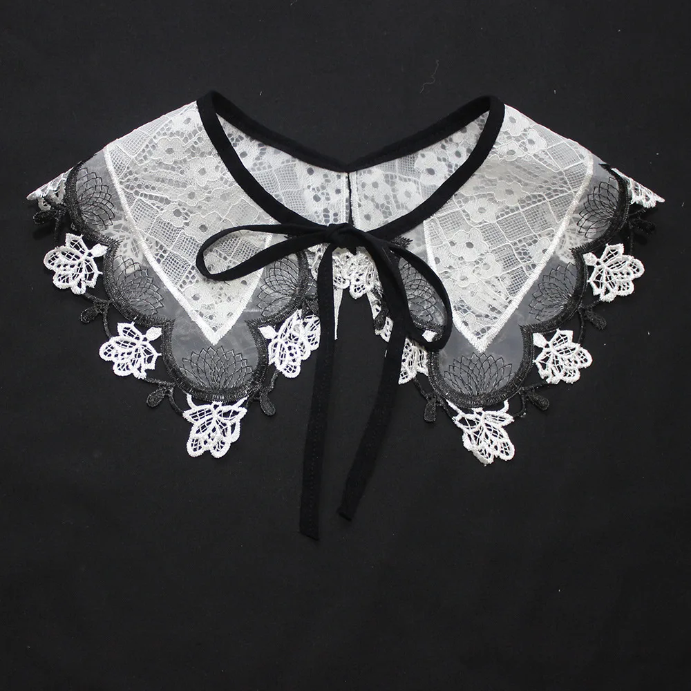GIVBRO Apliques De Encaje Con Cuello De Encaje Para Mujer, Parche De Costura Bordado, Cuello Falso Para Camisa, Vestido De Suéter, Accesorios De Disfraz De Bricolaje, Color Beige