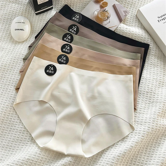 4 pièces/ensemble femmes culottes Slip soie sans couture slips pour femmes sous-vêtements féminins doux mince léger Culotte Culotte Femme caleçons M-XL 1