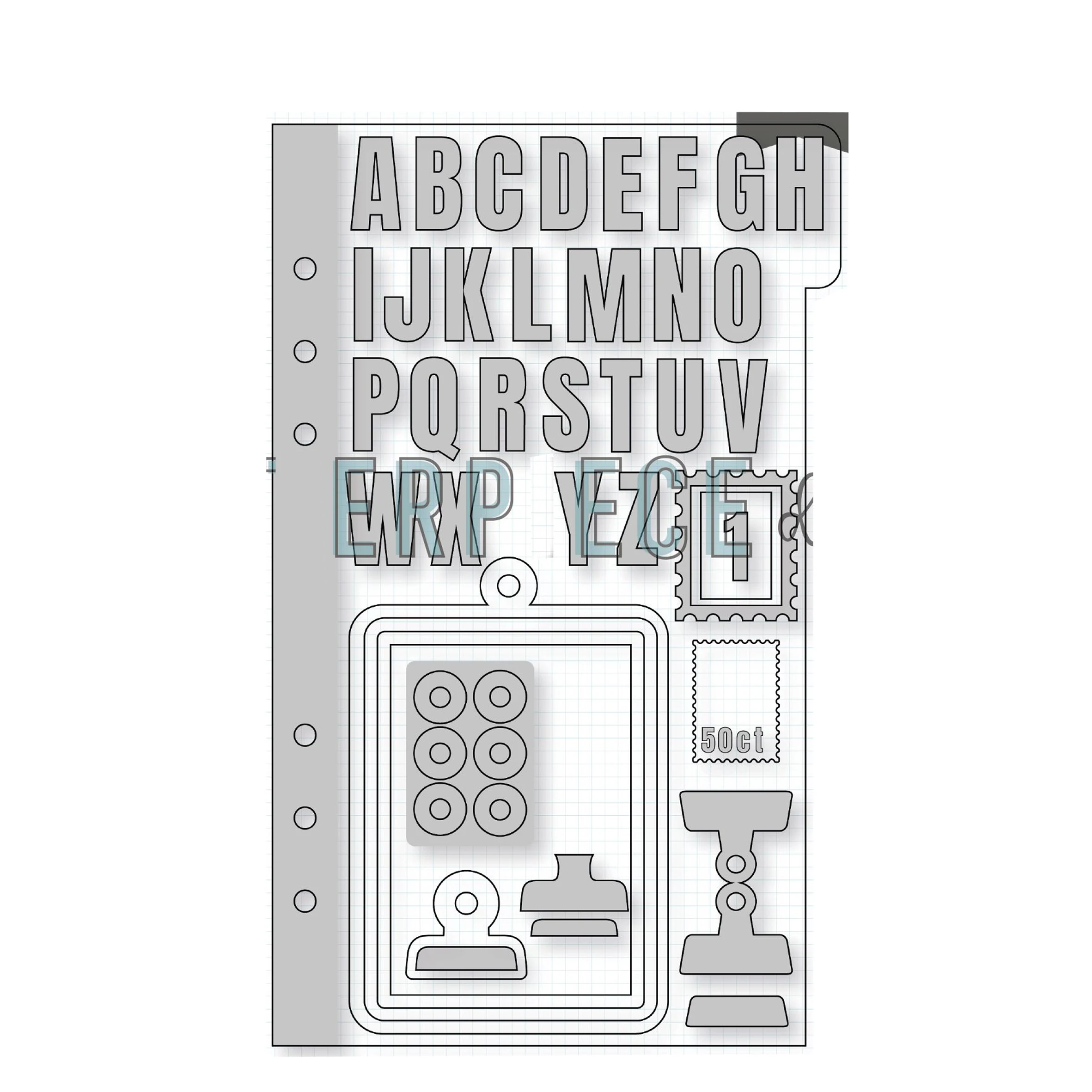 Alphabet pattern hot foil metal cutting dies for scrapbook DIY paper card album