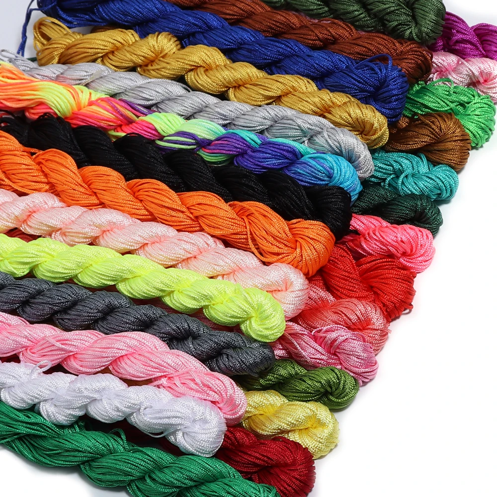 Clothing Accessories Polyester Rope 14-28Yards/Lot 1mm 1.5mm Braided Polyester Thread Cords For Ornament Making DIY Crafts Sewing Materials Clothing Accessories