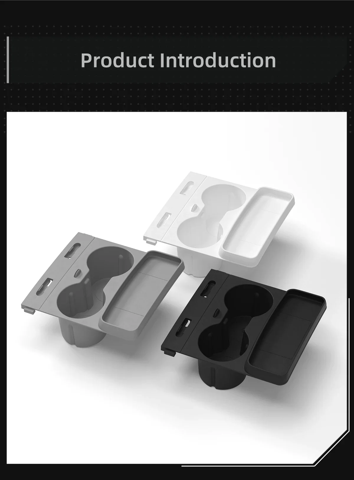 For Tesla Model 3 2021-2023 & Model Y 2021-2024 Silicone Cup Holder Non-Slip Ce