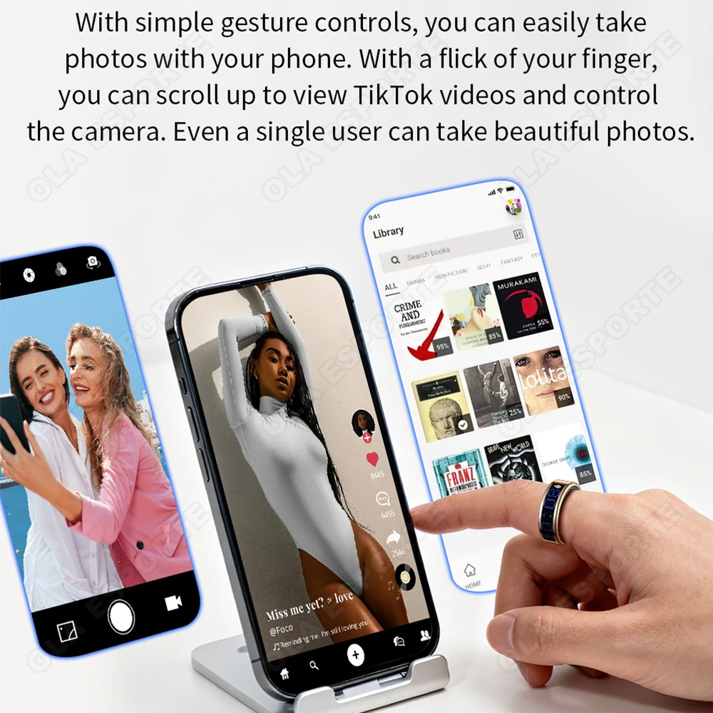 New Smart Ring 2025 Men Women LED Display Screen Health Rings Heart Rate Sleep Monitor Waterproof Multiple Sport Modes Smartring