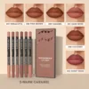 6pcs ROZZA Nude Lip Liner Set - Water-Resistant, Matte Finish Crayon Lip Pencils Non-Smudging & Easy-to-Apply 6
