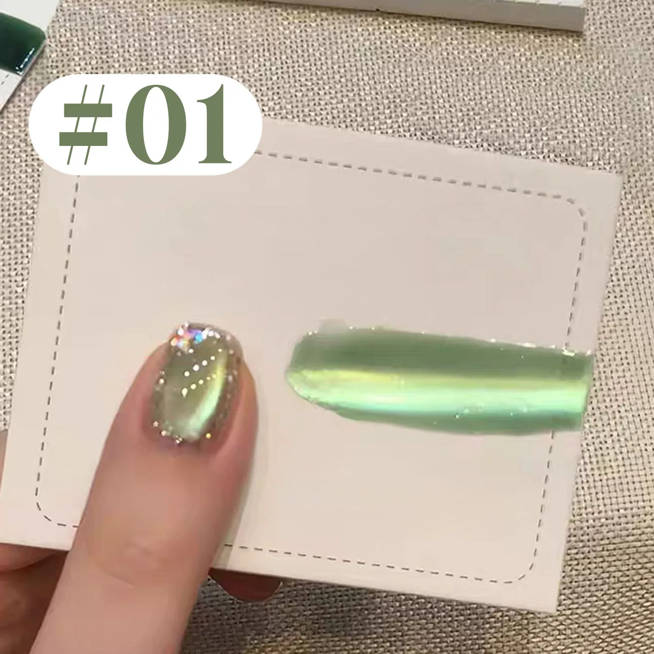 12ML Strobe Green Cat Eye Magnetic Gel Polish - Summer Nail Collection