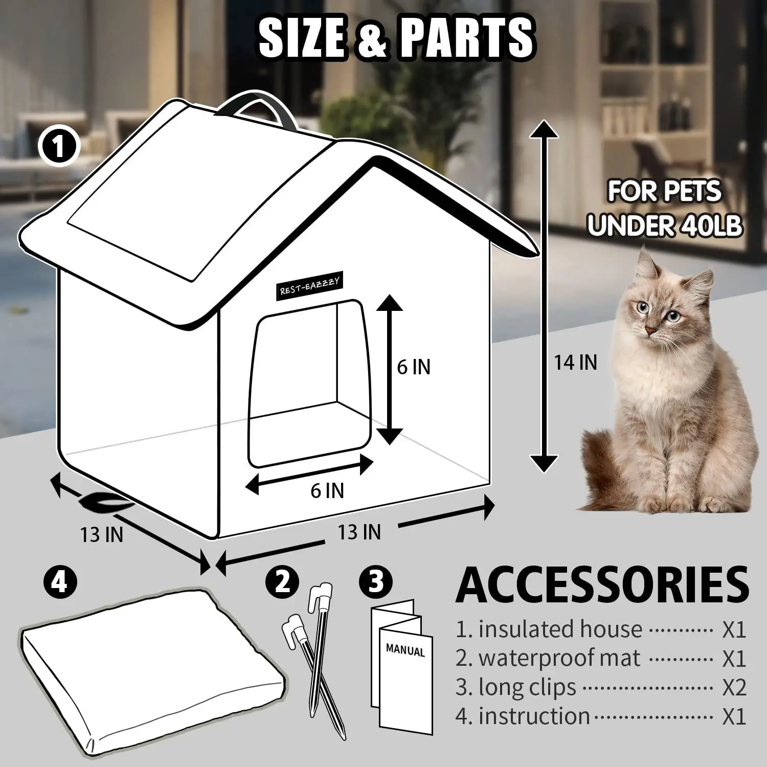 Furrybaby Cat Houses Warm Cat Bed Sleep House,Weatherproof and Insulated Feral  Cat Houses for Outdoor Cats, Easy to Put Together - AliExpress