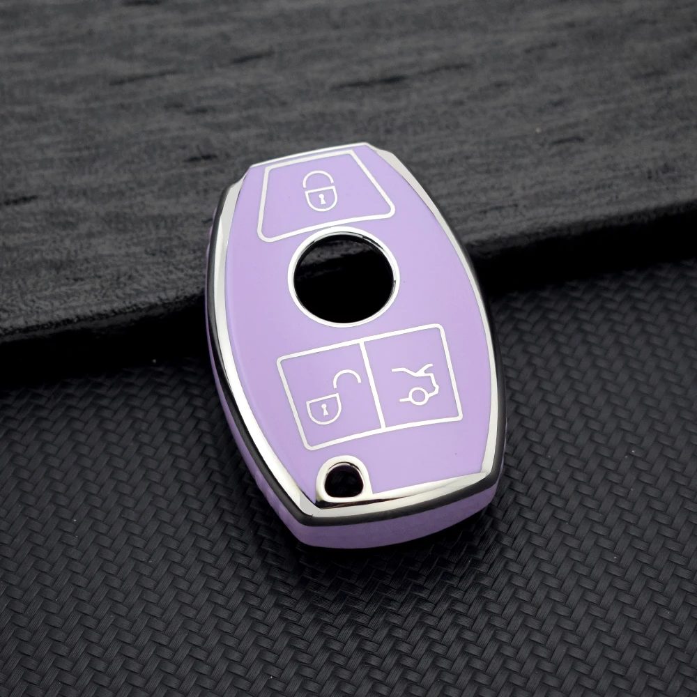 Deluxe Soft TPU Car Key Cover with Keychain Attachment
