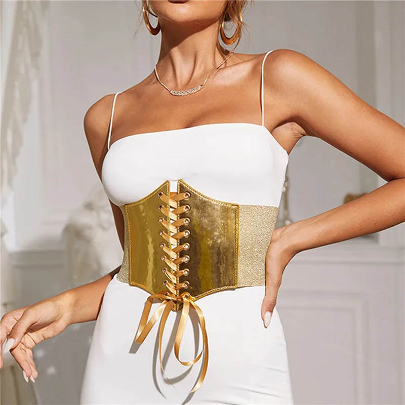 

Elastic Gold Corset Wide Belt For Women Corset Wide Slimming Body Belts For Women High Waist Belts Feminin Ceinture Femme Fajas