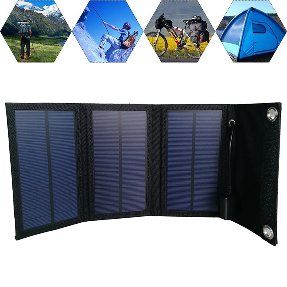 60W Outdoor Sunpower Pannello Solare Pieghevole Celle 5V Usb Caricatore Solare Portatile Batteria Per Telefono Cellulare Viaggio Campeggio Escursione