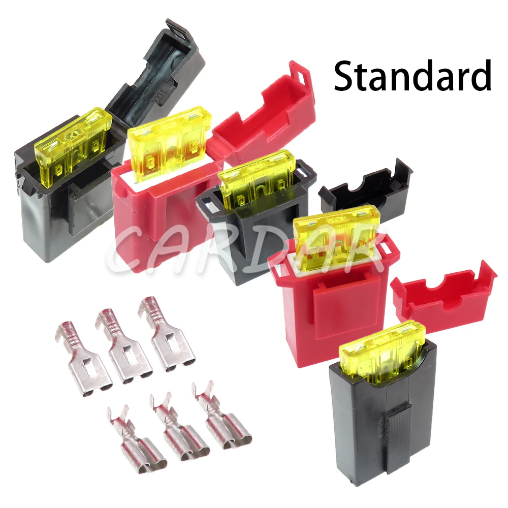 

1 Set Standard Ceramics Car Insurance Socket AC Assembly Blade Type Medium Fuse Holder with Crimp Terminals Middle Fuse Box