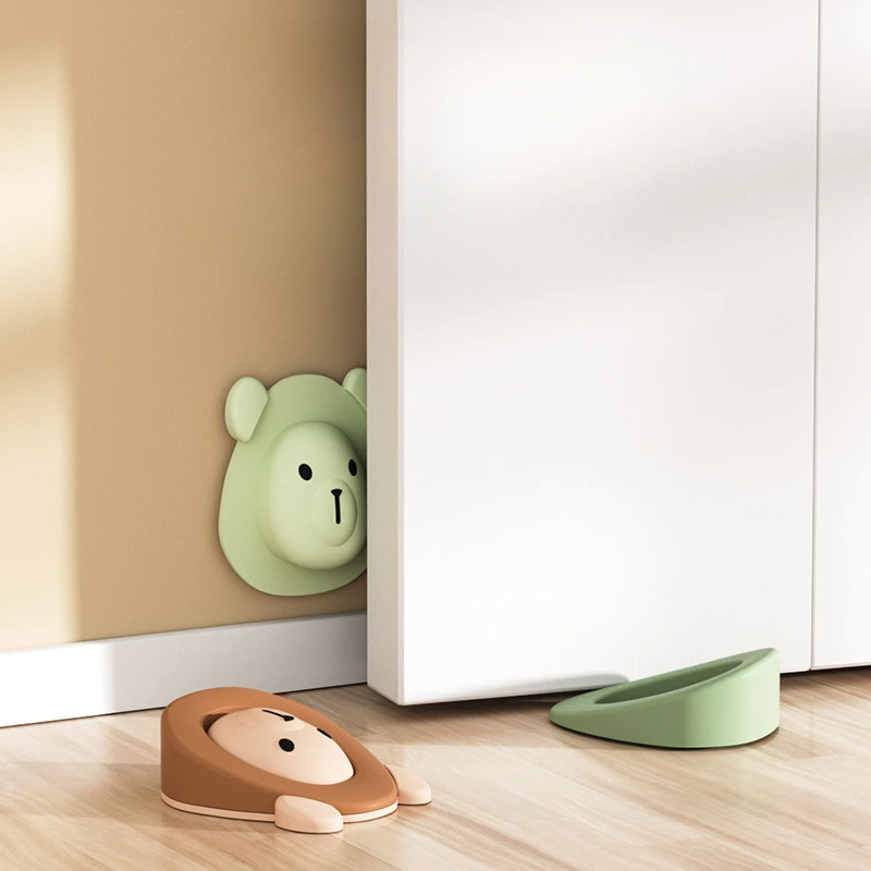 Children's Safety Silicone Cartoon Door Stop Anti Collision Door Child Safety Protection Baby Gate Stopper