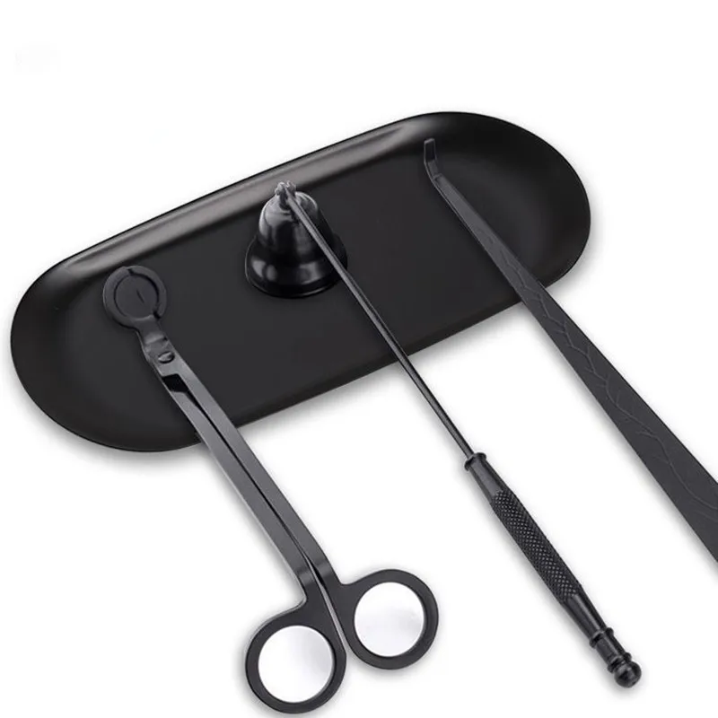 3PCS Candle Wick Trimmer Scissors Extinguisher Hooks Candle Accessories Set Home Care Tool Stainless Steel Portable