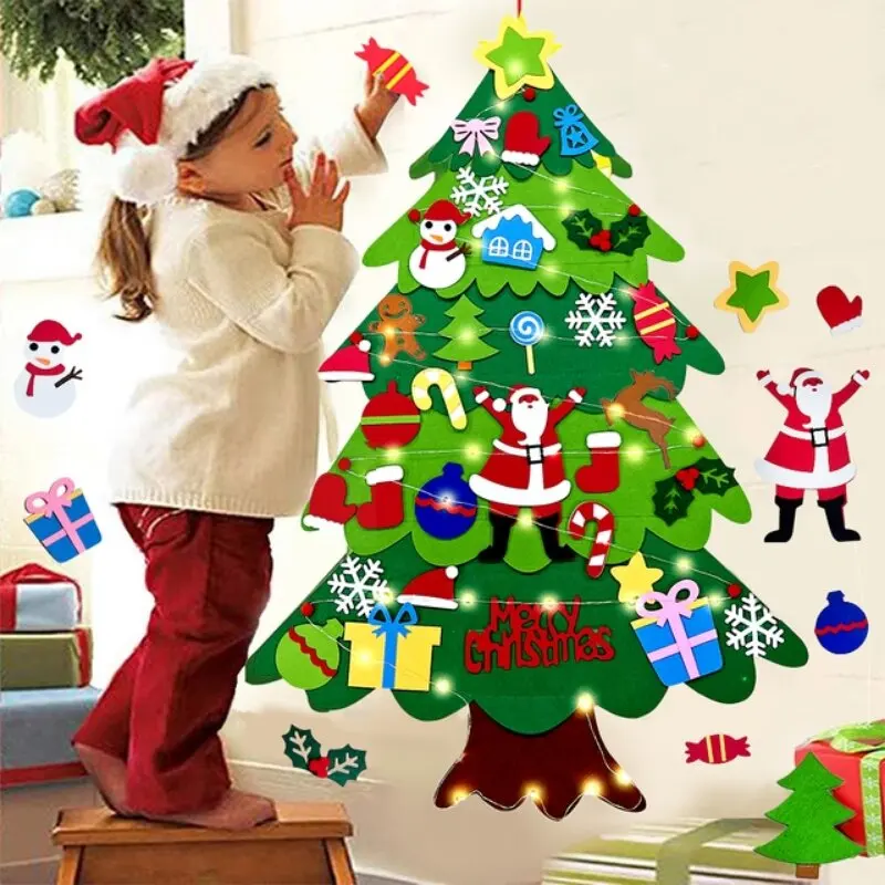 Children's DIY Felt Christmas Tree Set - Festive Home Decorations and Creative Gift Idea