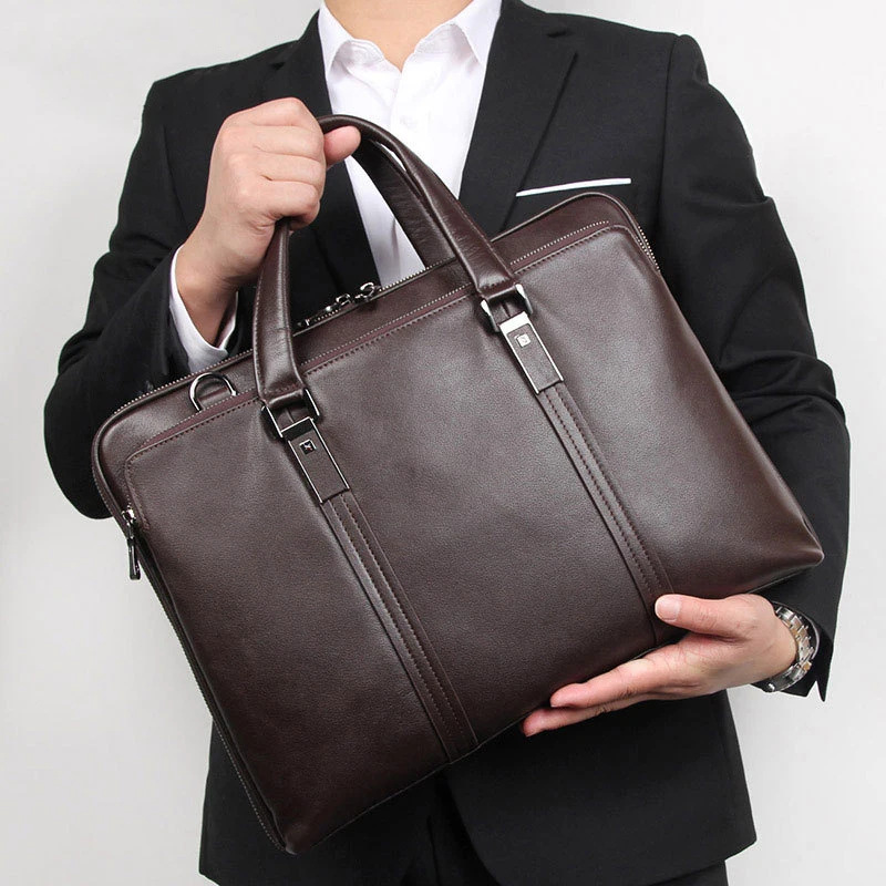 

Doctor Layer Briefcase Bag Luxury Fashion Business Handbag Man Laptop Bag Lightweight Designer Thick Leather Notebook Bag Man's