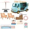Beach Bus 1/12 Forest Family Bunny Ice Cream Sales Vehicle Dollhouse Miniature Furniture For Girls Play House Toy Birthday Gifts 6