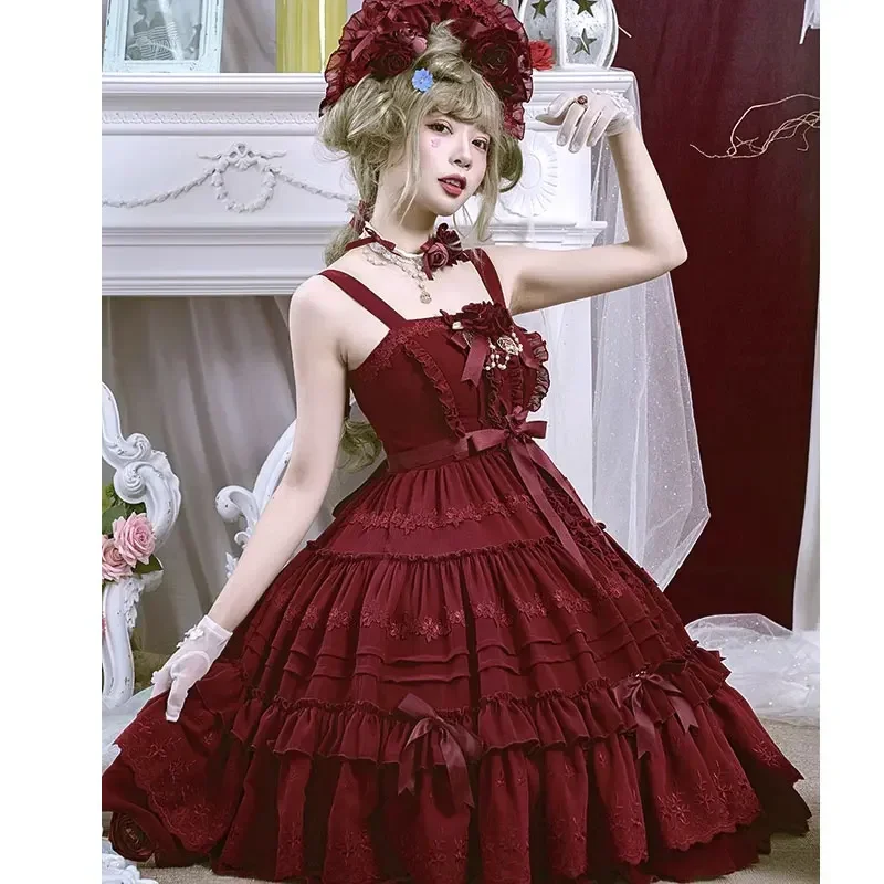 Rose Girl Classic Lolita JSK Button Dress Dawn and Morning Dew