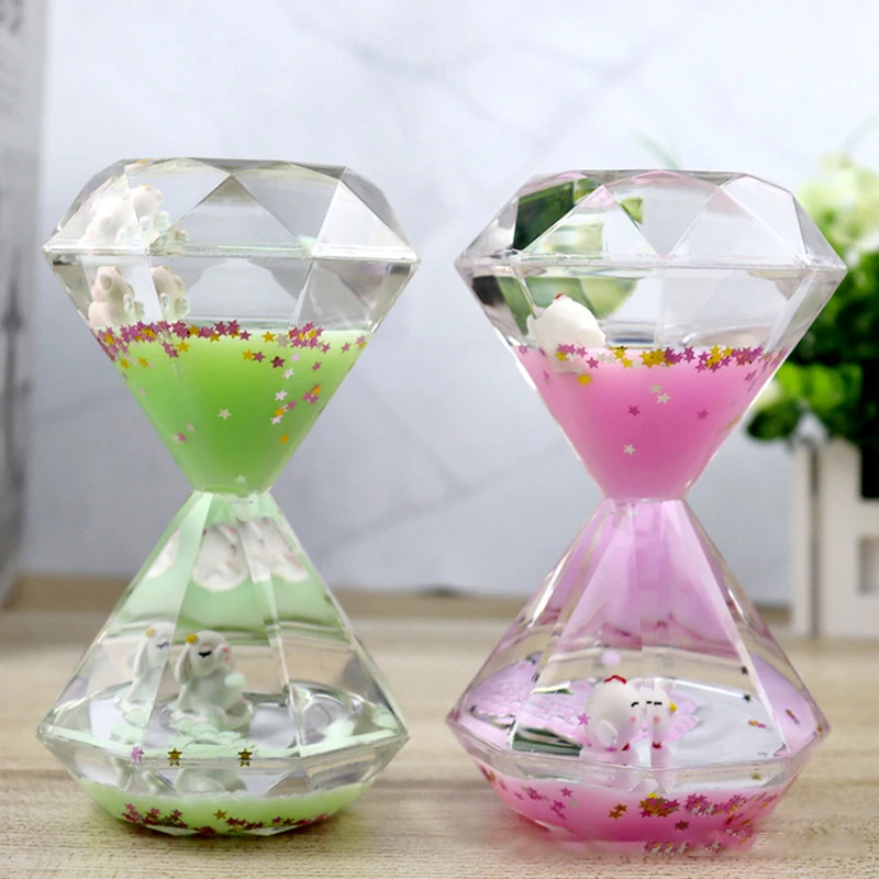 Liquid Motion Bubbler Timer,Diamond Shaped Liquid Timer For Fidget Toy,Children Activity,Calm Relaxing And Home Ornament 4