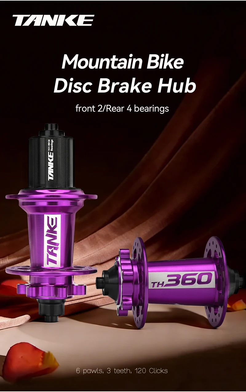 TANKE MTB 120 Click Nabe 6 Lager Fahrrad Vorder- und Hinterrad 32 36 Loch Scheibenbremse QR/Steckachse, Lauter Klickgeräusch 7-12 Gang Lauter Klick – Detail 1
