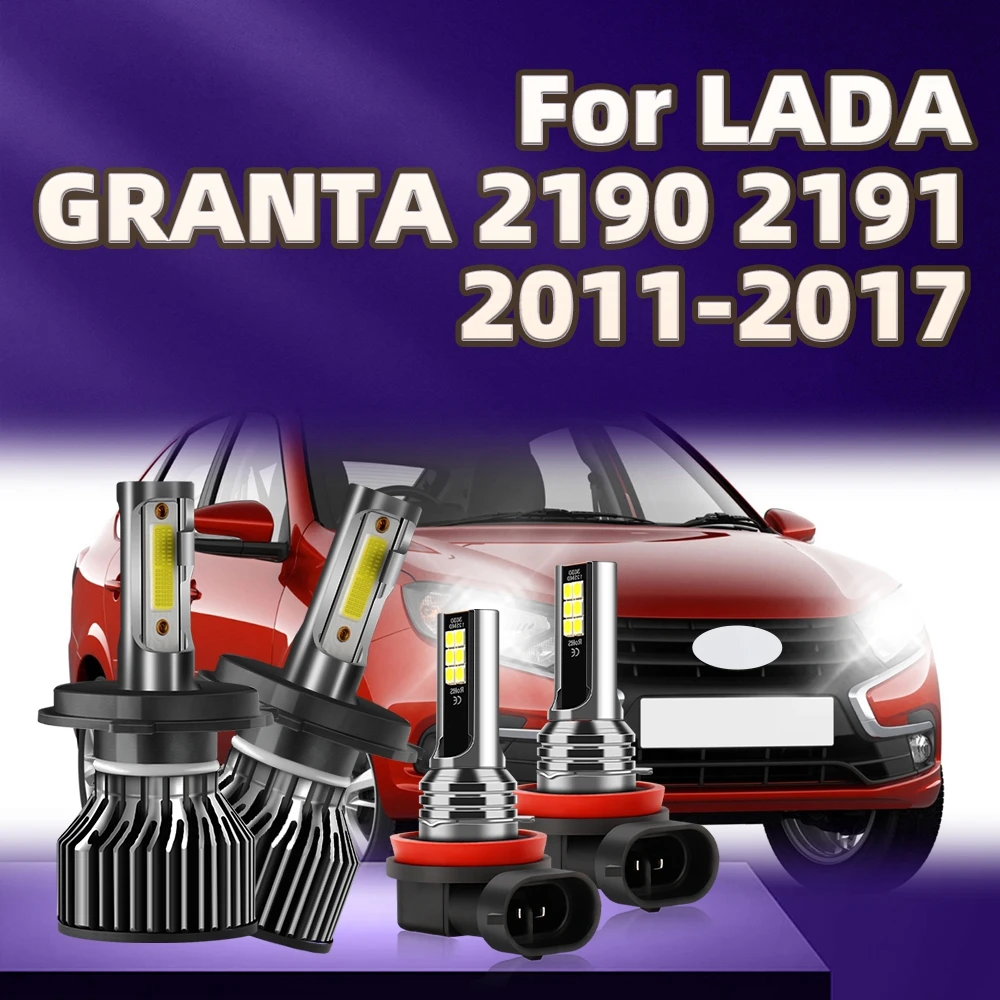 

4Pcs LED Bulbs Headlight 30000LM H4 H11 Auto Fog Lamps For LADA GRANTA 2190 2191 2011 2012 2013 2014 2015 2016 2017