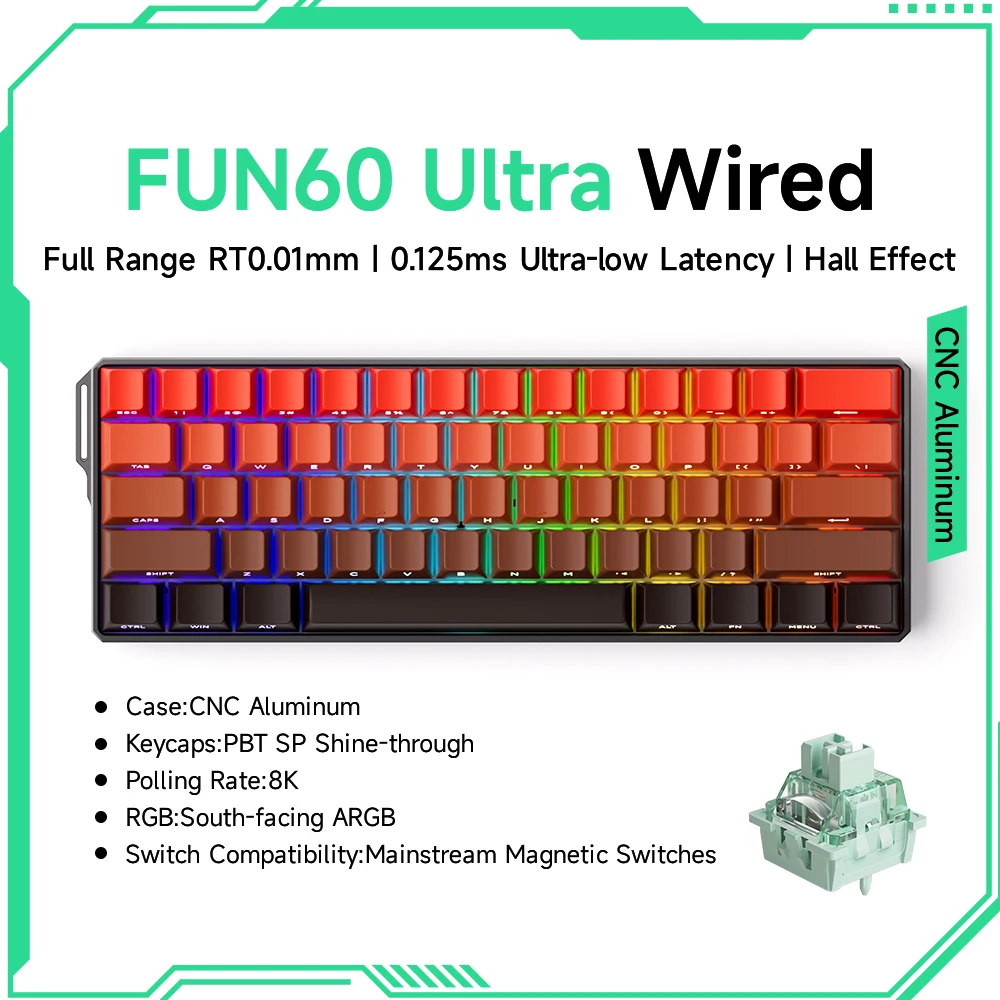 Akko MonsGeek FUN60 Ultra Mechanical Gaming Keyboard Magnetic