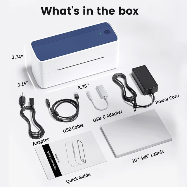 118mm Phomemo PM241 Shipping Label Printer Bluetooth Wireless Thermal