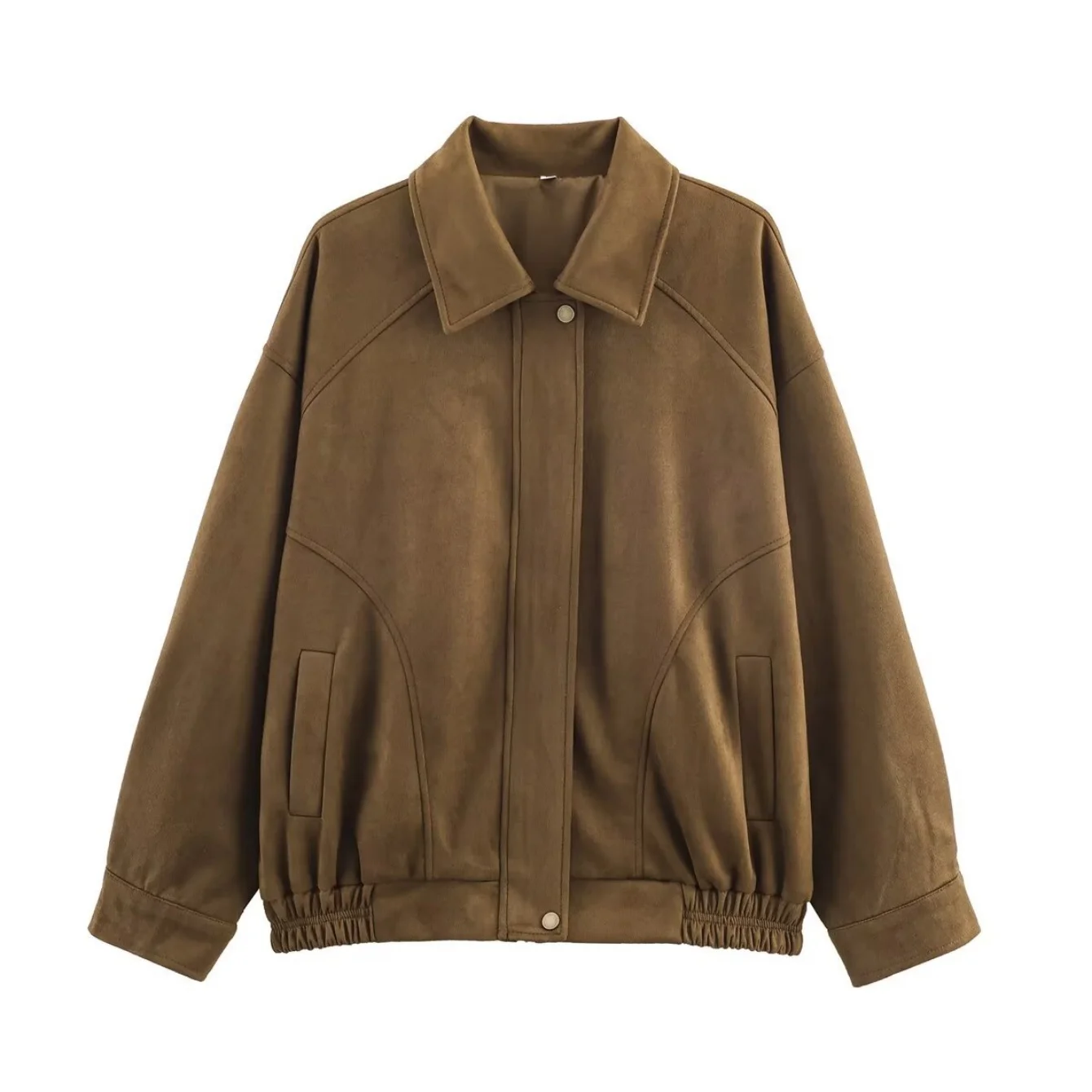 Women Vintage Style Jacket Coat Autumn Winter Fashion Long Sleeve Zipper Turn-Down Collar Jackets Female High Street Short Coat