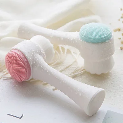 Double-Sided Manual Face Wash Brush Soft Silicone Deep Pore Cleaning Tool For Home Use Electric Bathroom Brush