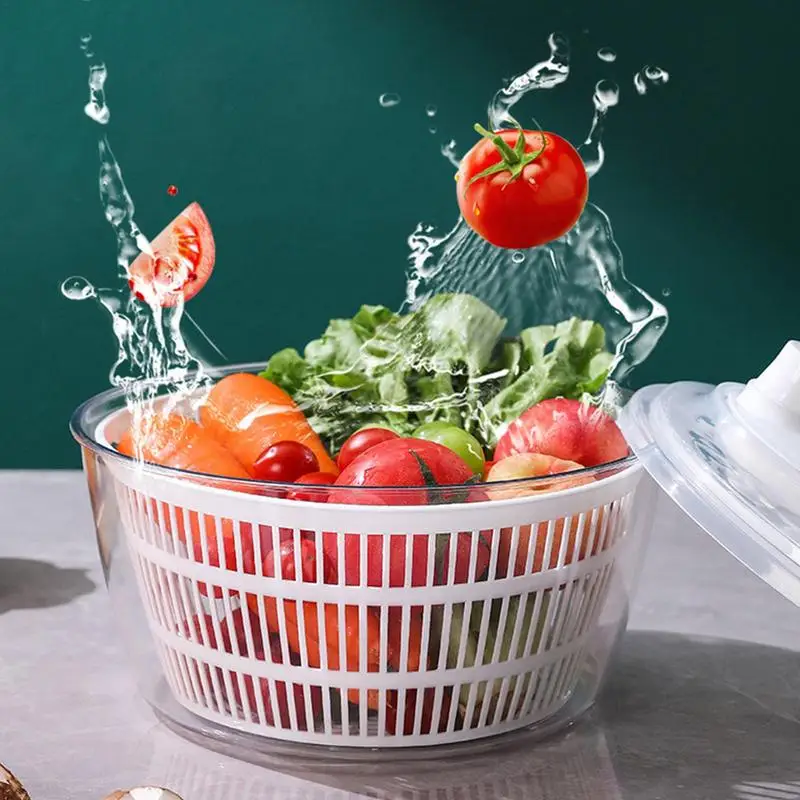 1pc, Vegetables Dryer, Salad Spinner, Fruits Basket, Vegetables Washer  Dryer, Fruit Drainer, Lettuce Spinner, Colander Basket, Drying Machine,  Useful
