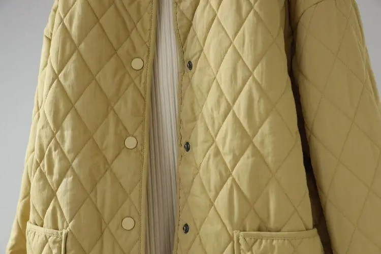 Taste Taschen Solide Langarm Parkas Elegante Mode Harajuku Weibliche Kleidung Lose Beiläufige Schweiß Alle Spiel Stepp Oberbekleidung – Detail 15