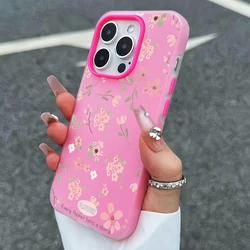 Charming Candy Color Floral Phone Case in Sweet Pink - iPhone SE (2020) (Rose red)