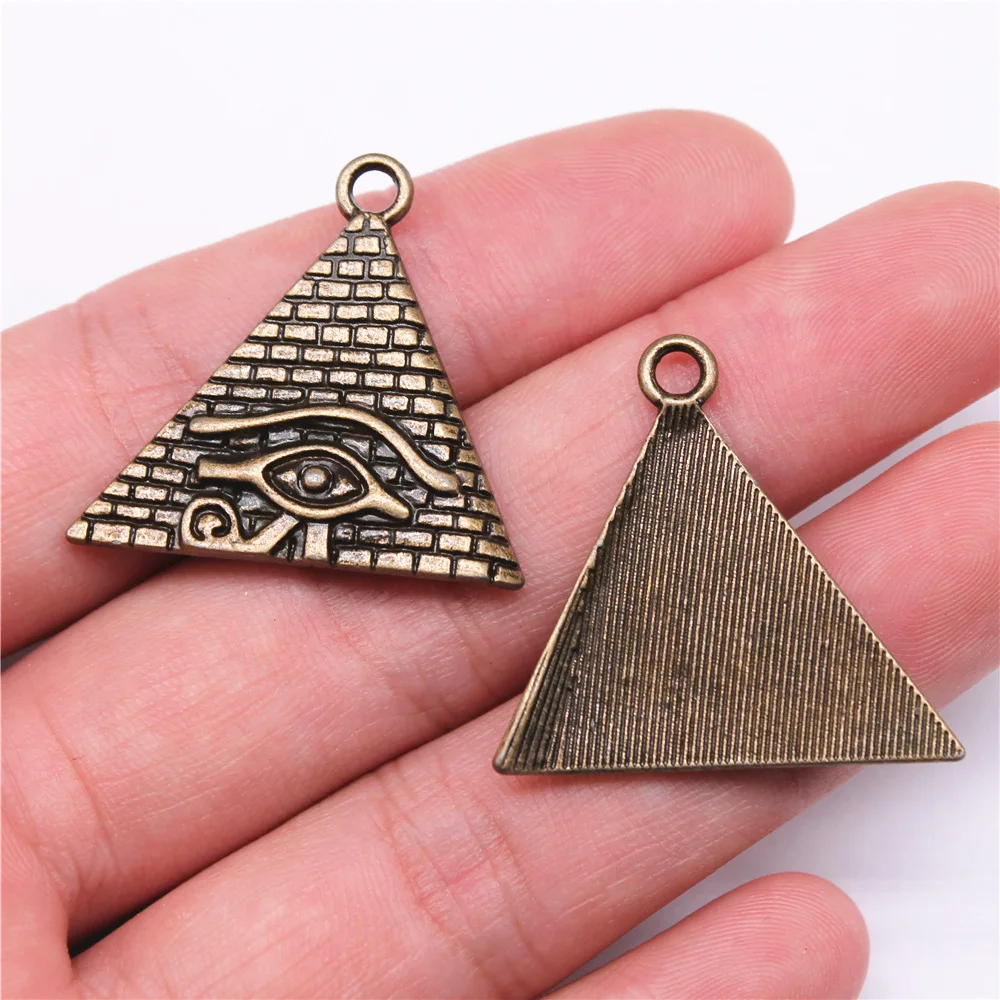 10pcs 신비한 고대 이집트 피라미드 호루스의 눈 죽음의 신 Anubis Bastet 매력 키 체인 만들기 팔찌 만들기