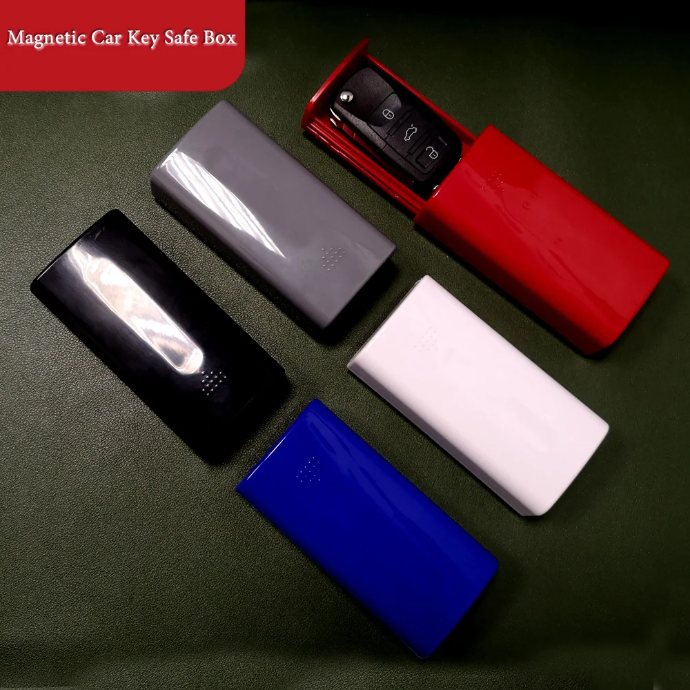 Small Magnetic Stash Box Safe Storage Container for Car Key Remote & GPS Tracker 