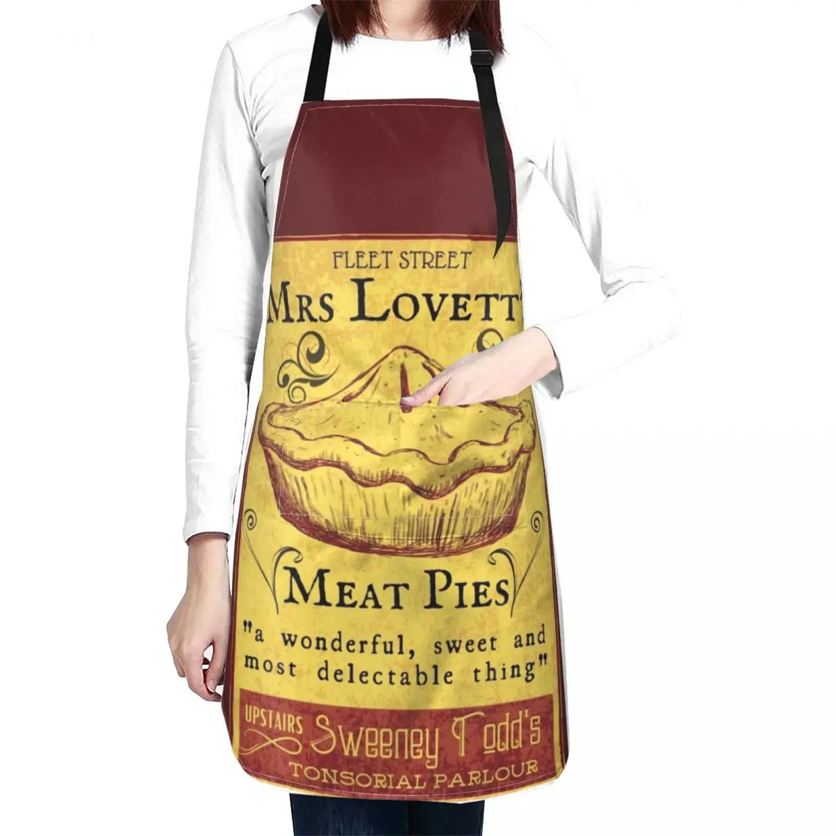 

Mrs Lovett's Meat Pies - Sweeney Todd Musical Apron kitchen jacket woman Aprons For Cooking Christmas gift