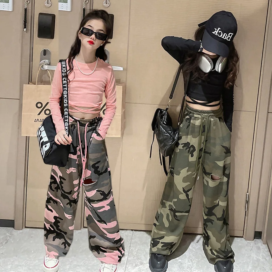 Kids Girls Clothes Set Baby Girl Summer Short Sleeve Crop Top + Camouflage  Pants 2PCS Outfit Children Clothing Set | Unilovers