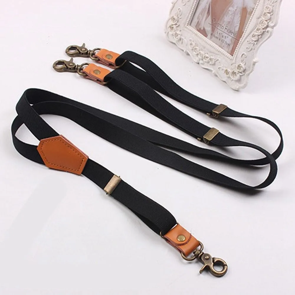 

Casual For Women For Men Stripe Performance Solid Color Tie Suspenders Suspenders Clips Adjustable Braces Hanging Pants Clip