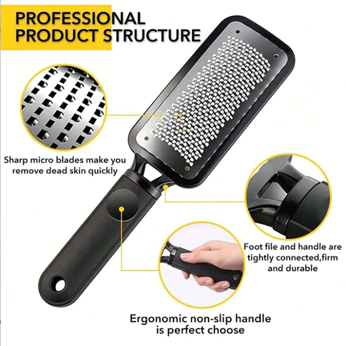 foot file Professional Double Side Heel Grater Hard Dead Skin Callus Remover Pedicure Foot Care Tools