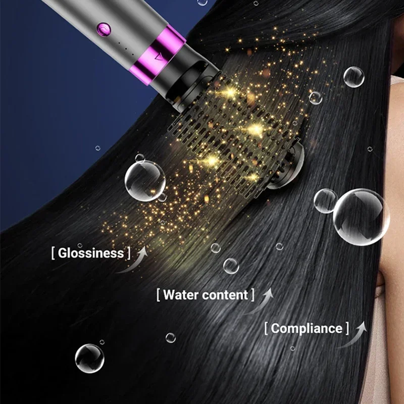 Multifunction Hair Dryer 5 in 1 Hot Air Comb Automatic Curling Rod Straight Hair Comb Hair Dryer Salon Style Tool Fast Dry 4