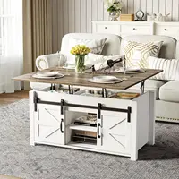 Coffee Table Lift Top, 4 in 1 Multi-Function Convertible Coffee Table with Hidden Compartment 2