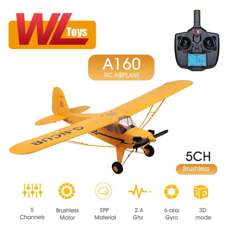 Original Hot WLtoys XK A160-J3 RC Airplane 5CH Remote Control plane 3D/6G 1406 Brushless Motor Outdoor Foam Fiexd Airplane