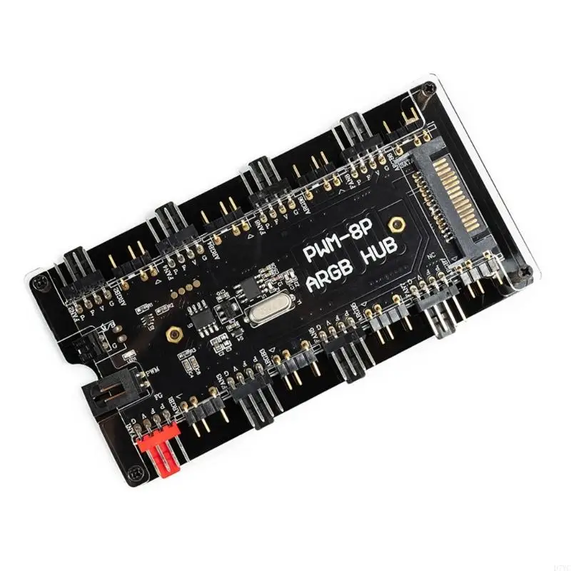 D7YC Case Fan Controller Hub, Supports 8 PWM Fans and 8 ARGB Devices